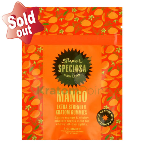 Super Speciosa Extra Strength Mango Kratom Gummies 4 Count