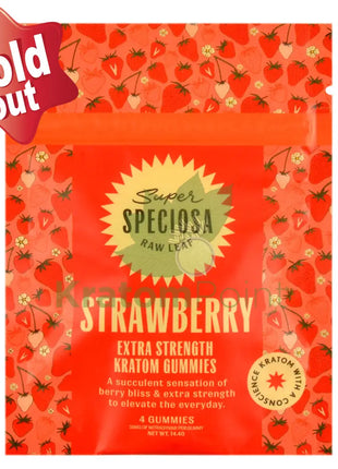 Super Speciosa Extra Strength Strawberry Kratom Gummies 4 Count