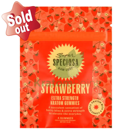 Super Speciosa Extra Strength Strawberry Kratom Gummies 4 Count