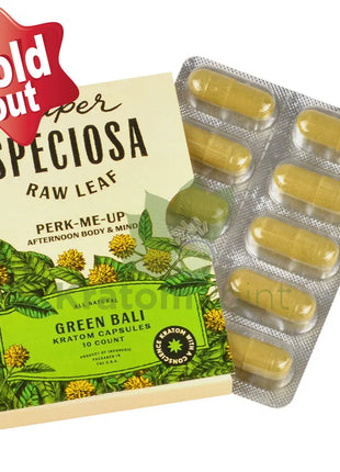 Super Speciosa Green Bali Kratom Capsules 1 Pack Of 10 Capsules