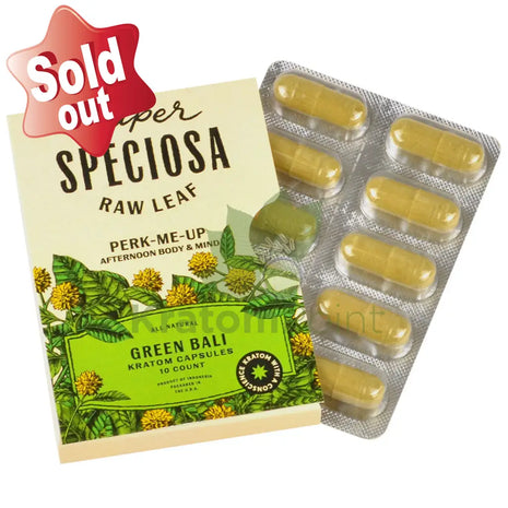 Super Speciosa Green Bali Kratom Capsules 1 Pack Of 10 Capsules