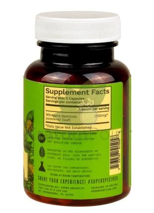 Super Speciosa Green Maeng Da Kratom Capsules 60 Count