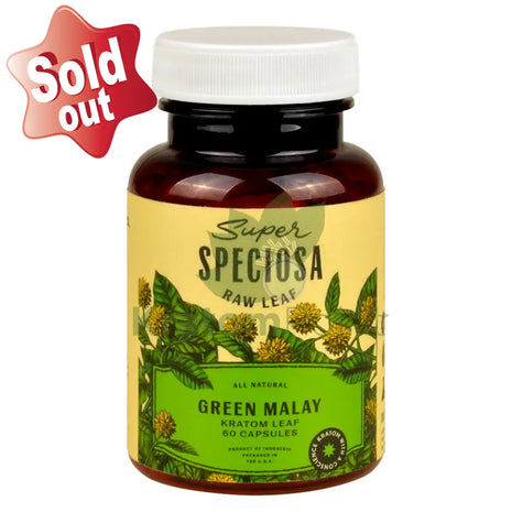 Super Speciosa Green Malay Kratom Capsules 60 Capsules