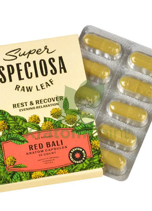 Super Speciosa Red Bali Kratom Capsules 1 Pack Of 10 Capsules