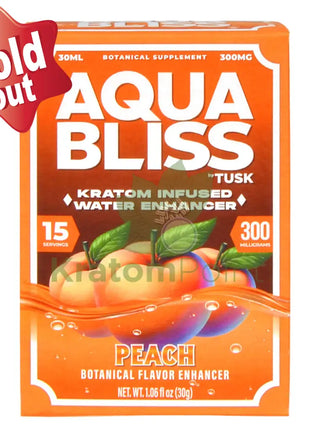 Tusk Aqua Bliss Peach Kratom Infused Water Enhancer 300mg