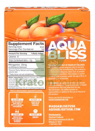 Tusk Aqua Bliss Peach Kratom Infused Water Enhancer 300mg