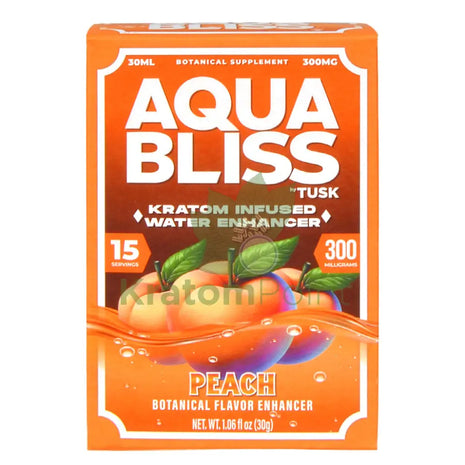 Tusk Aqua Bliss Peach Kratom Infused Water Enhancer 300mg