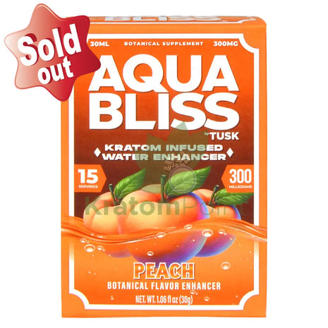 Tusk Aqua Bliss Peach Kratom Infused Water Enhancer 300mg