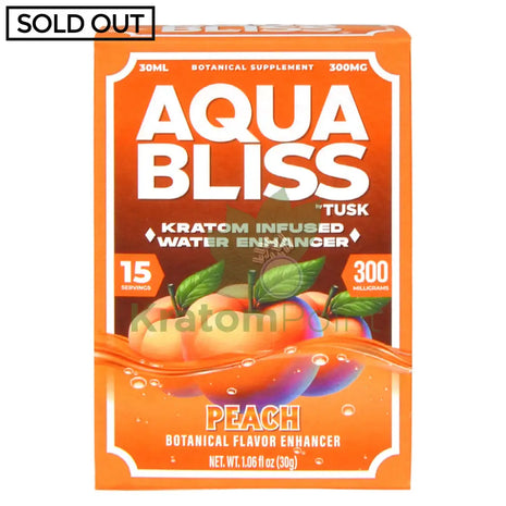 Tusk Aqua Bliss Peach Kratom Infused Water Enhancer 300mg