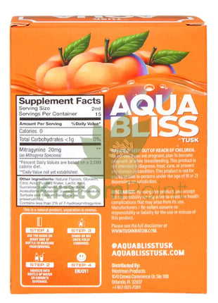 Tusk Aqua Bliss Peach Kratom Infused Water Enhancer 300mg