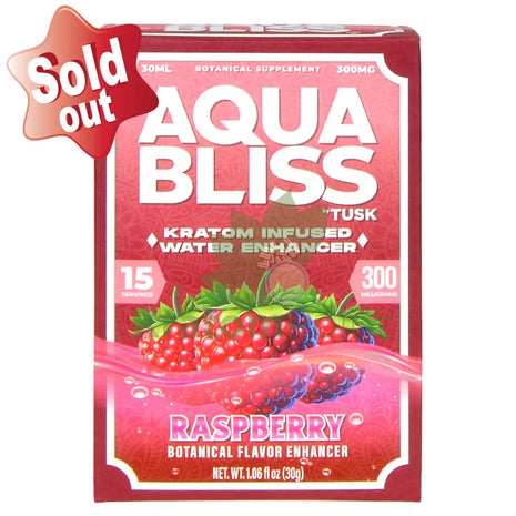 Tusk Aqua Bliss Raspberry Kratom Infused Water Enhancer 300mg