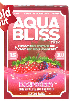 Tusk Aqua Bliss Raspberry Kratom Infused Water Enhancer 300mg