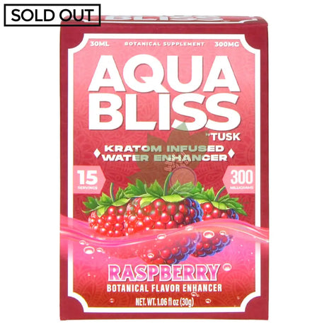 Tusk Aqua Bliss Raspberry Kratom Infused Water Enhancer 300mg