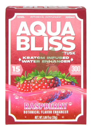 Tusk Aqua Bliss Raspberry Kratom Infused Water Enhancer 300mg