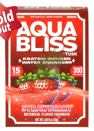 Tusk Aqua Bliss Strawberry Kratom Infused Water Enhancer 300mg