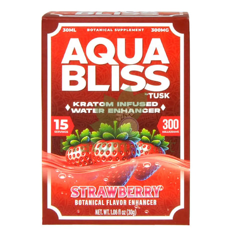 Tusk Aqua Bliss Strawberry Kratom Infused Water Enhancer 300mg