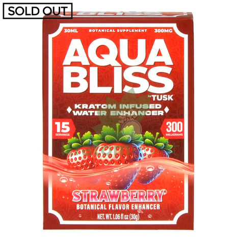 Tusk Aqua Bliss Strawberry Kratom Infused Water Enhancer 300mg