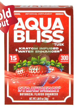Tusk Aqua Bliss Strawberry Kratom Infused Water Enhancer 300mg