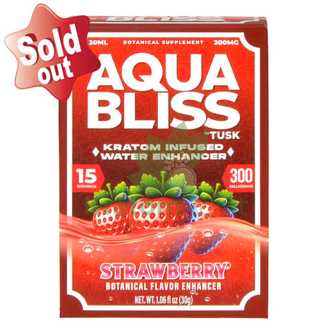 Tusk Aqua Bliss Strawberry Kratom Infused Water Enhancer 300mg
