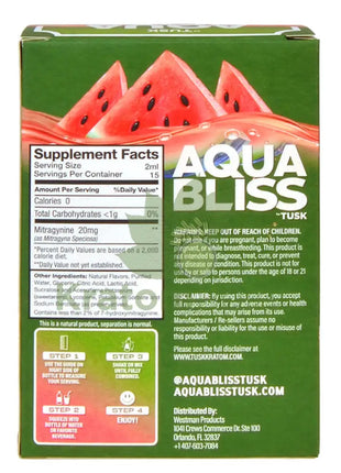 Tusk Aqua Bliss Watermelon Kratom Infused Water Enhancer 300mg
