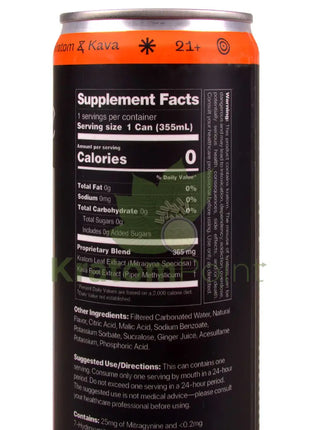 Uchie Mango Sparkling Kratom Kava Seltzer 12fl oz - Kava & Kratom