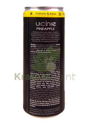 Uchie Pineapple Sparkling Kratom Kava Seltzer 12fl oz - Kava & Kratom