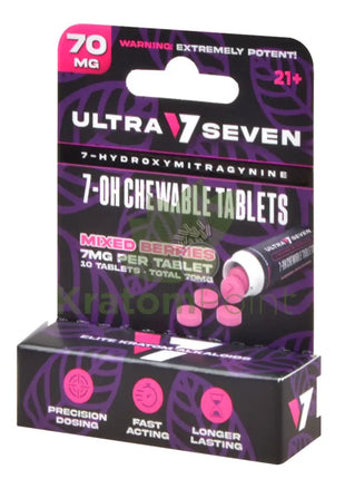 Ultra Seven 7-OH Mixed Berries Chewable 70mg Tablets 10 Count Hydroxy