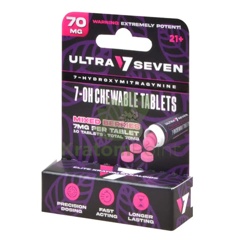 Ultra Seven 7-OH Mixed Berries Chewable 70mg Tablets 10 Count Hydroxy