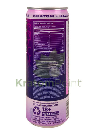 Ultra Seven Grape Herbal Kratom Euphoric Soda Pop 12fl oz