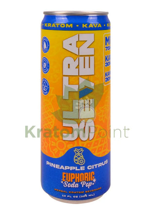 Ultra Seven Pineapple Citrus Herbal Kratom Euphoric Soda Pop 12fl oz