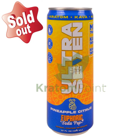 Ultra Seven Pineapple Citrus Herbal Kratom Euphoric Soda Pop 12fl oz