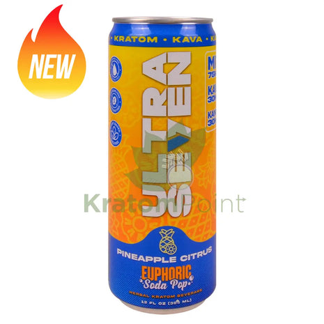Ultra Seven Pineapple Citrus Herbal Kratom Euphoric Soda Pop 12fl oz