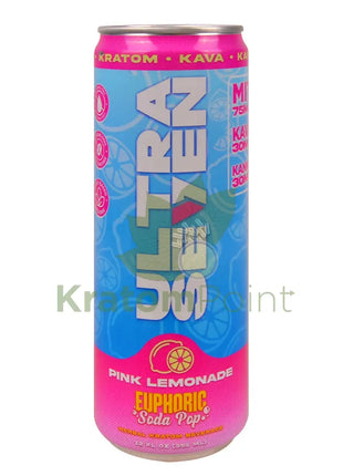 Ultra Seven Pink Lemonade Herbal Kratom Euphoric Soda Pop 12fl oz