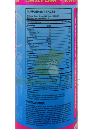 Ultra Seven Pink Lemonade Herbal Kratom Euphoric Soda Pop 12fl oz