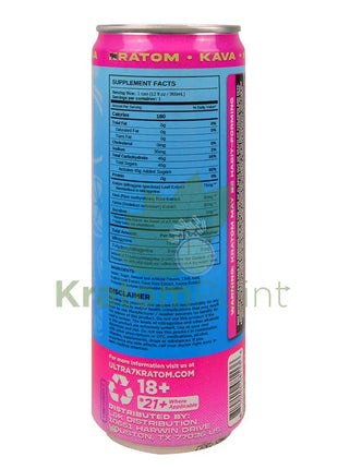 Ultra Seven Pink Lemonade Herbal Kratom Euphoric Soda Pop 12fl oz