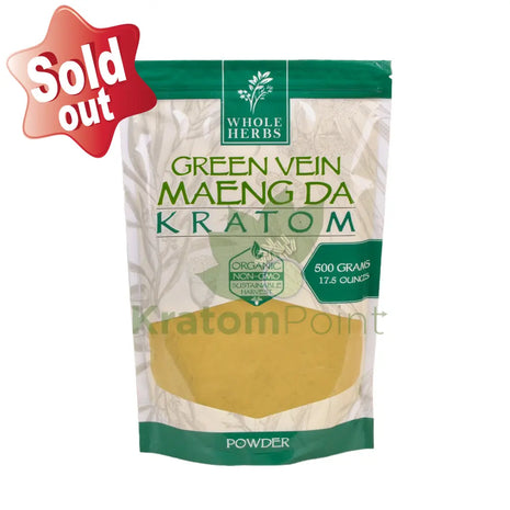 Whole Herbs Green Vein Maeng Da Kratom Powder, 17.5oz