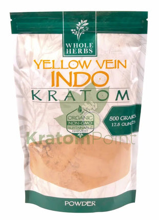 Whole Herbs Kratom 17.5oz Yellow Vein Indo Powder wholeherbs
