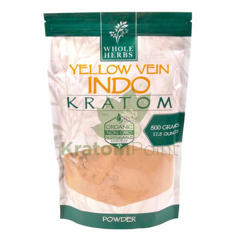 Whole Herbs Kratom 17.5oz Yellow Vein Indo Powder wholeherbs