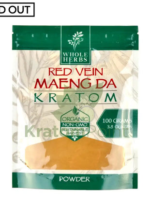 Whole Herbs Kratom 3.5Oz Red Vein Maeng Da Powder Wholeherbs