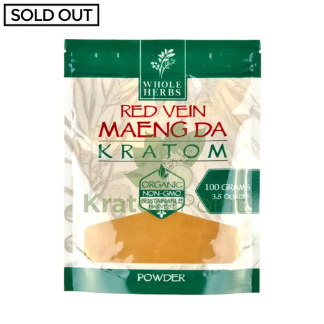 Whole Herbs Kratom 3.5Oz Red Vein Maeng Da Powder Wholeherbs