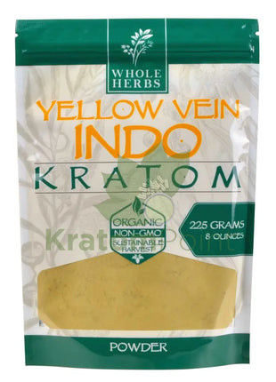 Whole Herbs Kratom 8Oz Yellow Vein Indo Powder Wholeherbs