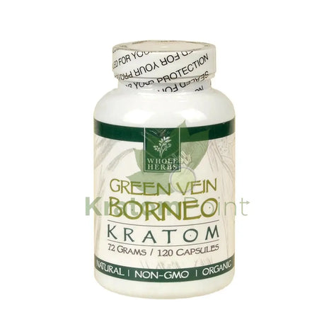 Whole Herbs Kratom capsules 120 count Green Vein Borneo