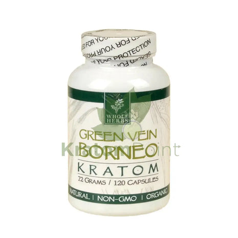 Whole Herbs Kratom capsules 120 count Green Vein Borneo