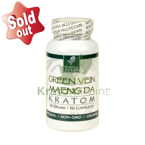 Whole Herbs Kratom capsules 60 count Green Vein Maeng Da