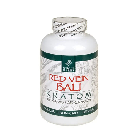 Whole Herbs Kratom Red Vein Bali 250Ct Capsules Wholeherbs