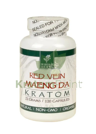 Whole Herbs Kratom capsules 120 count Red Vein Maeng Da