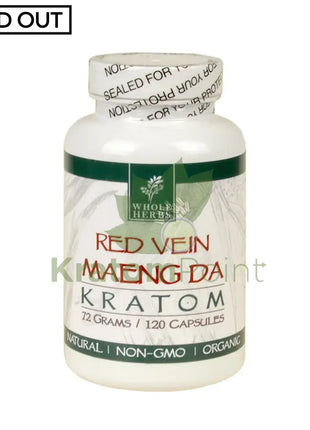 Whole Herbs Kratom capsules 120 count Red Vein Maeng Da