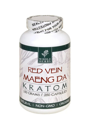 Whole Herbs Kratom Red Vein Maeng Da 250Ct Capsules Wholeherbs