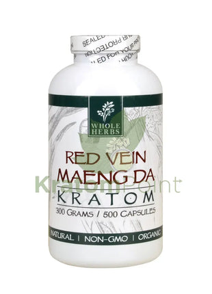 Whole Herbs Red Vein Maeng Da Kratom 500 count capsules