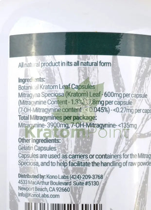 Whole Herbs Kratom Red Vein Maeng Da 500Ct Capsules Wholeherbs